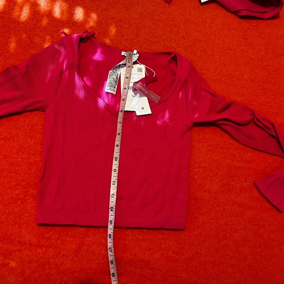 Zara hot pink fuchsia seamless ribbed top and leggings coordinated set NWT - Picture 11 of 16